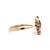 10K Gold Alternating Stacked Ruby Bezels and Diamond Bezel Accents in an S-Shaped Mount Bypass Ring Size 7