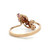 10K Gold Alternating Stacked Ruby Bezels and Diamond Bezel Accents in an S-Shaped Mount Bypass Ring Size 7