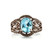 Sterling Silver Blue Topaz Oval Cut Solitaire Ornate Filigree Fashion Ring Size 8