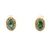 10K Yellow Gold Oval Montana Sapphire and Diamond Stud Earrings