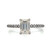 Sterling Silver CZ Emerald Cut With CZ Accents Fashion Ring Size 6