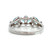 Sterling Silver Blue Topaz Round And Marquise Cut Cluster Stacker Ring Size 8