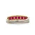 Sterling Silver Gold Tone Ruby Channel Set Stacker Ring Size 6.5