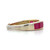 Sterling Silver Gold Tone Ruby Channel Set Stacker Ring Size 6.5