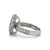 Platinum 900 .21tw Blue Diamonds and 1.23tw White Diamond Encrusted Teardrop-Shaped Ring Size 6