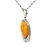 Sterling Silver Amber Dinosaur Reverse Intaglio Pendant Necklace