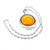 Sterling Silver Amber Dinosaur Reverse Intaglio Pendant Necklace
