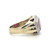 10K Gold Created Ruby Flat-Top Emerald-Cut in a White Gold Engraved Floral Motif  Ring Size 7