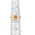 14K Gold Citrine Oval with a Diamond Half-Halo with Bilateral Citrine Accents and Diamond Accented in a White Gold Setting Double Band Ring Size 8.25