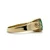 14K Y Gold Emerald Oval Cut Half Bezel Set Diamond Accent Ring Size 4