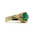 14K Y Gold Emerald Oval Cut Half Bezel Set Diamond Accent Ring Size 4