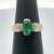 14K Y Gold Emerald Oval Cut Half Bezel Set Diamond Accent Ring Size 4