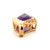 14K Gold Amethyst Marquise in a Top Wrap Setting with One Side Diamond Accents and One Side Twisted Gold Pendant