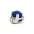 14K White Gold Lapis Lazuli Heart with Diamond Bezel Accents V-Shaped Bail Pendant