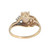 14K Gold Side Loops with a Fire Opal Oval and 3-Diamond Bezels into Triangle Accent Ring Size 9