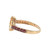 14K Gold Gold Central Citrine Marquise with Bilateral Garnet Accents Ring Size 7