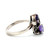 Sterling Silver Amethyst And Marcasite Oval Cut Bypass Ring Size 6.5