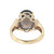 10K Gold Smokey Quartz Oval with Bilateral Diamond Stacks Ring Size 6.75