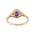14K Gold Amethyst Oval with Bilateral Diamonds in a Marquise Setting Ring Size 5.75