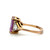 Sterling Silver Gold Tone Purple CZ Emerald Cut With White CZ Trillion Cut Accents Fashion Ring Size 8