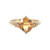 14K Gold Golden Citrine Square with Bilateral .02tw Diamond Accents Ring Size 7