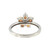 14K White Gold Opal 5-Petal Flower with .01ct Diamond Bezels Center Ring Size 6.75