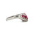 Platinum 900 Stacked .43tw Ruby Rectangle Chevron-V with a .10tw Diamond Bezels Chevron V-Shaped Ring Size 4.5