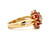 18K Gold 1.43tw Ruby Flower Teardrop Petals with a .45tw Diamond Center Ring Size 5.25