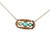 14K Gold Trilogy of .48tw Emerald Circles Surrounded with an Art Deco .35tw Diamond Halo Stationary Pendant 18" Chain Necklace