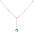 10K White Gold 2.25tw Blue Topaz Square Y- Drop Station with 5- Blue Topaz Pendant 17" Chain Necklace