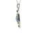 10K White Gold .70tw Central Blue Topaz Oval,  Amethyst Circles, and Peridot Marquise Filigree Heart Oval with Surrounding Diamond Accents Pendant 18" Chain Necklace