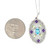 10K White Gold .70tw Central Blue Topaz Oval,  Amethyst Circles, and Peridot Marquise Filigree Heart Oval with Surrounding Diamond Accents Pendant 18" Chain Necklace