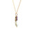 10K Gold 3.25tw Green Amethyst Oval with 3-Circle Purple Amethyst Triangle Pendant 18" Chain Necklace