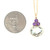 10K Gold 3.25tw Green Amethyst Oval with 3-Circle Purple Amethyst Triangle Pendant 18" Chain Necklace