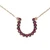 10K Gold 1.05tw Ruby Accented Horseshoe Stationary Pendant 17.5" Chain Necklace