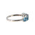 14K White Gold 1.28tw 5-Blue Topaz Circle Ring Size 6.75