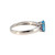 14K White Gold Blue Topaz Oval with Bilateral Amethyst Accent Triangles Ring Size 6.75