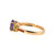 10K Gold Center Amethyst Oval with Bilateral Peridot Ovals with Cascading Garnet Accents Down Band Ring Size 7