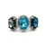 Sterling Silver London Blue Topaz Three Stone Oval Cut With A Round Sapphire Halo Statement Ring Size 7