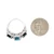 Sterling Silver London Blue Topaz Three Stone Oval Cut With A Round Sapphire Halo Statement Ring Size 7