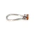 10K White Gold .75tw Orange Citrine Oval with .03tw Diamond Bezels Wavy Band Ring Size 6.75