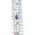 10K White Gold Amethyst Rectangle with Bilateral Diamond Accents Ring Size 7