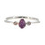 10K White Gold Amethyst Teardrop with Bilateral Diamond Accents Ring Size 7