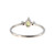 10K White Gold Peridot Teardrop with Bilateral Diamond Accented Ring Size 7