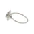 14K White Gold .49ct Aquamarine Circle with 1/10tw Diamond Half Halo Marquise Ring Size 6.5