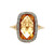 14K Gold Citrine Rectangle with a Diamond Halo Ring Size 10