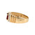10K Gold Central Garnet Oval with  Bilateral Diamond Accents Chunky Bridge-Setting Ring Size 9.5