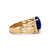 14K Gold Lapis Lazuli Cabochon in a Geometric Textured Ring Size 7.25