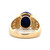 14K Gold Lapis Lazuli Cabochon in a Geometric Textured Ring Size 7.25