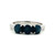 14K White Gold Triple Sapphire Circles Ring Size 6.75